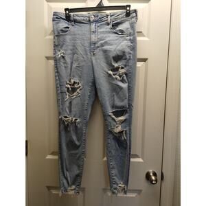 American Eagle Women Size 18 Next Level Stretch Ripped Super High-Waist Jegging